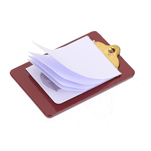 JUMPLAWN Mini Schreibclip Miniatur-Schulbedarf Miniatur-Zeug Zubehör für die Puppenhausschule Puppenhaus-Miniaturen Miniatur-Puppenhauszubehör Harz Brown von JUMPLAWN
