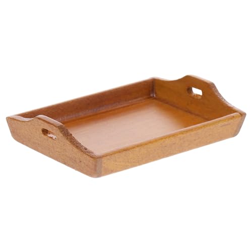 JUMPLAWN Mini-möbel Simuliertes Mini-Geschirr Miniteller Requisiten Für Das Szenenlayout Mini-geschirrmodell Kleine Teller Mini-hausteller-Dekorationen Brown Hölzern von JUMPLAWN