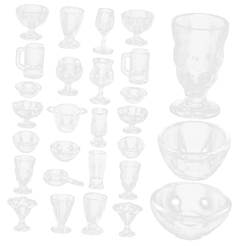 JUMPLAWN Miniatur Dessertbecher Set Teilig Puppenhaus Miniaturküchen Zubehör Becher Realistische Form DIY Puppenhaus Dekoration Wiederverwendbar von JUMPLAWN