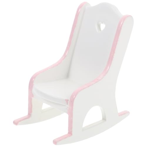 JUMPLAWN Miniatur Schaukelstuhl für Puppenhaus Exquisites Modell für Mini Hausbedarf Dekoration für Mikrolandschaften und Kreative Szenen von JUMPLAWN
