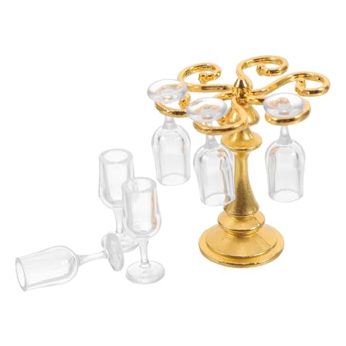 JUMPLAWN Miniatur-weingläserständer, Puppenhaus, Kleiner Stielglashalter Mit Mini-weinbechern Aus Kunststoff Für Die Mikrolandschaftsdekoration Von Küche Und Esstisch JUMPLAWN Miniatur-weingläserständer, Puppenhaus, Kleiner Stielglashalter Mit Mini-weinbechern Aus Kunststoff Für Die Mikrolandschaftsdekoration Von Küche Und Esstisch von JUMPLAWN