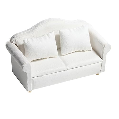 JUMPLAWN Miniaturmöbel Teiliges Sofa Mit Kissen Für Puppenhaus Weißes Holzsofa Für Miniatur Wohnlandschaft Für Mini Dekoration JUMPLAWN Miniaturmöbel Teiliges Sofa Mit Kissen Für Puppenhaus Weißes Holzsofa Für Miniatur Wohnlandschaft Für Mini Dekoration von JUMPLAWN