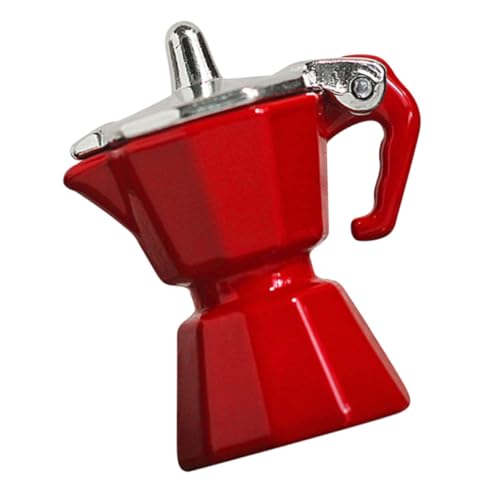 JUMPLAWN Modell Einer Mini-Kaffeemaschine Puppenhaus Miniatur Kaffeemaschine Spielzeugkaffeemaschinen Spielset für EIN Café Kaffeemaschine Legierung rot von JUMPLAWN