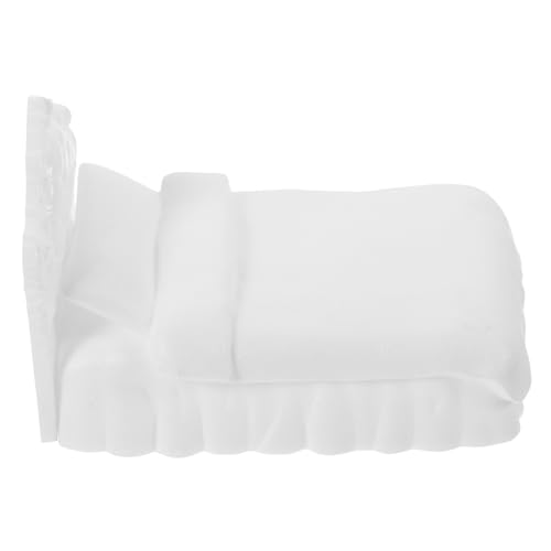 JUMPLAWN Modellbett Doppelbett Etagenbett Doppelbett Dekorationen Innenmöbel Mini Doppelbett Puppenhausmöbel Puppen Doppelbett Miniaturmöbel Ornament Puppe Mini Bett von JUMPLAWN