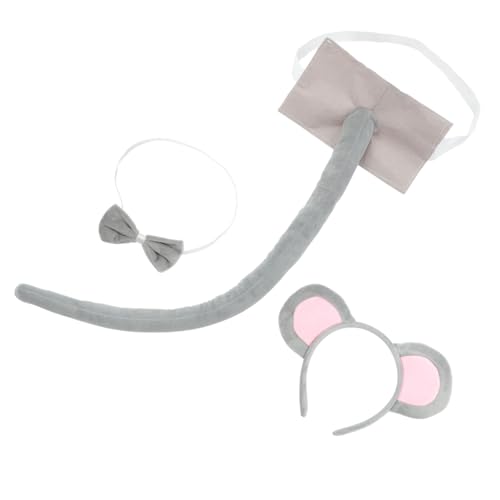 JUMPLAWN Mouse Kostüm Set mit Ohr haarreifen Dekorativer Schleife und Filzschwanz Leichte und Bequeme Tierkostüm accessoires für Damen für Halloween Karneval und Party von JUMPLAWN