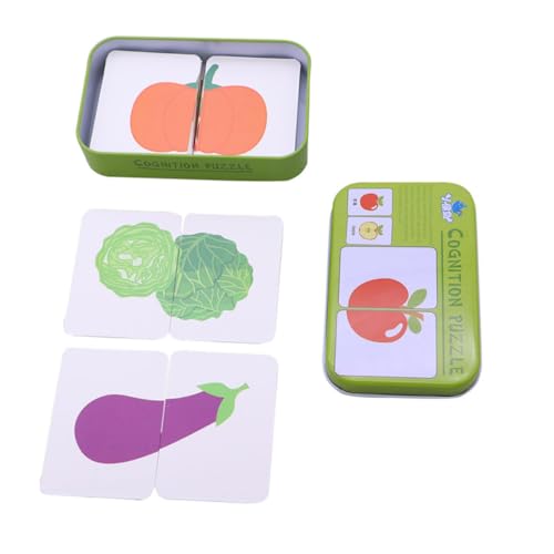 JUMPLAWN Pädagogisches Lernkartenset für Kleinkinder Frühes Lernspielzeug mit Obst Alltagsmotiven Sicheres Interaktives Puzzle für Vorschulalter zur Kognitiven Entwicklung und Eltern Junge von JUMPLAWN
