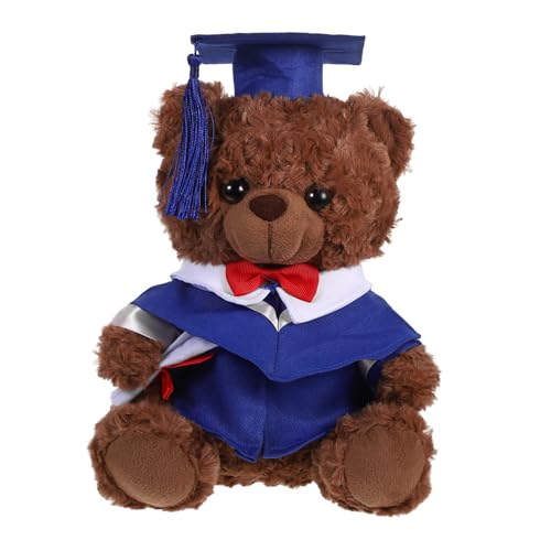 JUMPLAWN Plüsch Abschlussbär im Outfit Kuscheltier für Graduierungsfeier Süßes zur Gratulation Vielseitig Dekoration Kissen oder für Abschlusszeit von JUMPLAWN