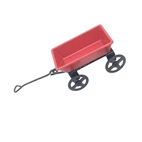JUMPLAWN Puppenhaus Dekoration Mini Hauswagen Puppenhaus Miniatur Schubkarre Zubehör Maßstab Wagen Ornamente Puppenhaus Miniaturen Modell Mini Möbel Für Legierung Rot von JUMPLAWN