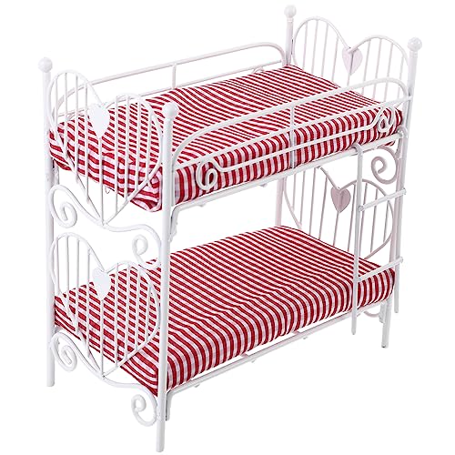 JUMPLAWN Maßstab 1:12 Puppenhaus Miniatur Möbel Etagen Bett Modell Eisen Tier Bett Spielzeug von JUMPLAWN