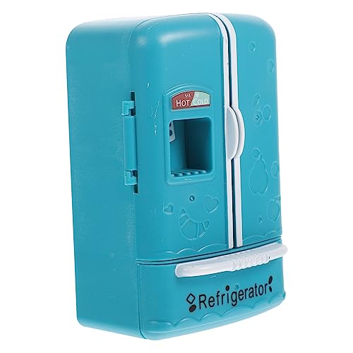 JUMPLAWN Puppenhaus-Modell Miniatur-Hauskühlschrank Küchenminiaturen Mini-Kühlschrank im Zimmer Miniaturhaus Kit, Rollenspielspielzeug Puppenhaus Miniaturen Abs Blue von JUMPLAWN