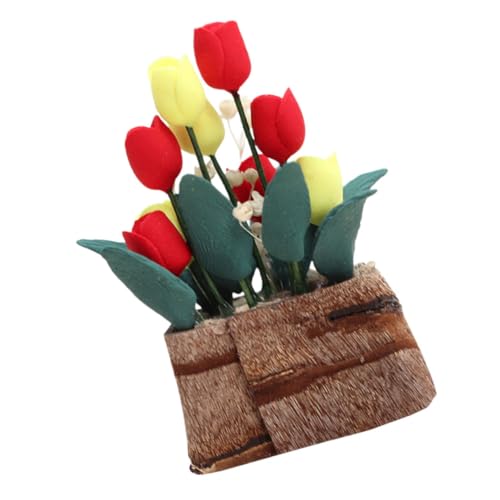 JUMPLAWN Puppenhaus Topfpflanze Mini Dekorationen Künstliches DIY Puppenhaus Realistische Puppenhäuser Winzige Heim Desktop Ornamente Blumentopf Ornament Blumentopf Bastelarbeiten von JUMPLAWN