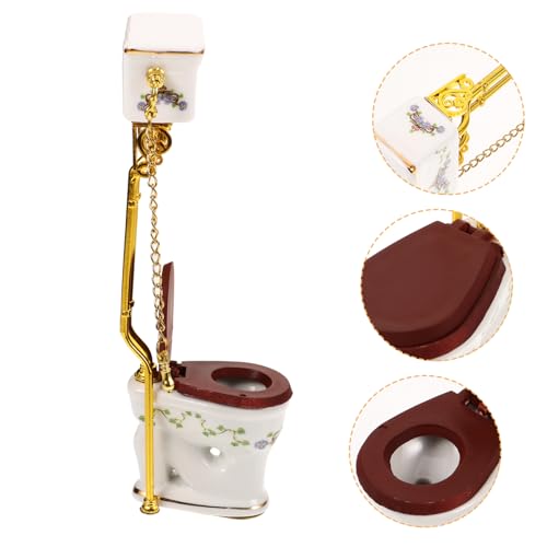 JUMPLAWN Puppenhaus-keramiktoiletten Szene Bad Dekoration Mini Häuser Winzige Toilette Möbel Realistische Toilette Tu So, Als Würdest Du Toilette Colorful von JUMPLAWN
