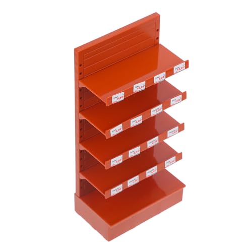 JUMPLAWN Puppenhausregalmodell Mini- -puppenhaus Puppenhaus Regalständer Dekoratives Mini-hausregal Mini Möbelmodelle Mini Mini-hausregal-Modell Mini-ladenregal Brown Abs von JUMPLAWN