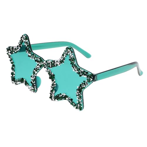 JUMPLAWN Randlose Strass Stern Für Damen Niedliche Und Stilvolle Dekorationsbrille Pastellgrün Trendige Und Handgefertigte Für Partys Und Fotosessions von JUMPLAWN