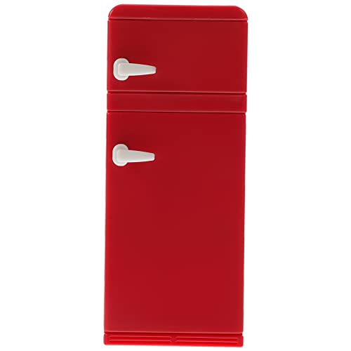 JUMPLAWN Simulierter Kühlschrank Minikühlschrank Zum Basteln Miniatur-Dinge Mini-kühlschrank-Ornament Miniaturkühlschrank Zum Basteln Mini-hauskühlschrank Rot Plastik von JUMPLAWN