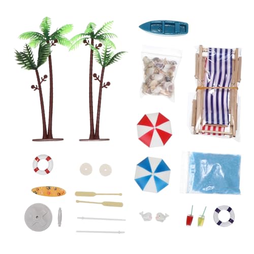 JUMPLAWN Künstlicher Strand- Miniatur- 18-teiliges Mini-Ornament-Set Stil Mini- - Strand-Thema-Dekorationen von JUMPLAWN