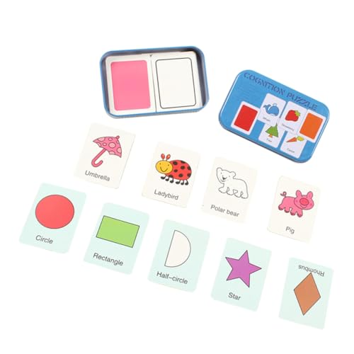 JUMPLAWN Teiliges Lernpuzzle für Jahre Pädagogisches Literacy Formenerkennung Stabiles Metallbox Fördert Frühkindliche Kognition und Spielerisches Lernen Blau von JUMPLAWN