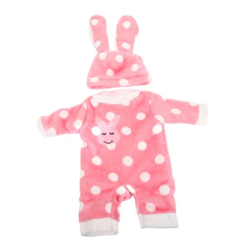 JUMPLAWN Teiliges Puppenkostüm Für Puppen Süße Mädchen Puppenkleidung Mit Overall Und Bluse Wiederverwendbares Outfit Mit Punkten Und Hasenmotiv von JUMPLAWN