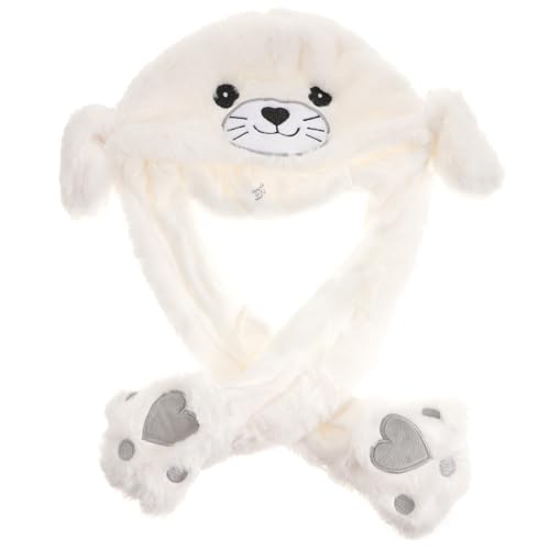 JUMPLAWN Tiermütze mit Beweglichen Lustiger Plüschhut für Kostümparty und Fotoshootings für Süßes Tierdesign Perfektes für Feste von JUMPLAWN