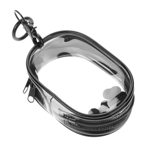JUMPLAWN Transparente Puppentasche aus PVC mit Doppelschieber Schlüsselanhänger und Quaste für Mini Spielfiguren Hochsichtbare Aufbewahrungstasche für Sammler und Puppenzubehör von JUMPLAWN