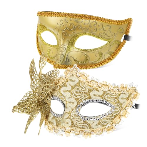 JUMPLAWN Venezianische Masken Für Goldene Und Gelbe Karnevalsmaske Vintage Maske Für Kostümparty Maskerade Ball Fasching Halloween Damen Und Herren Maske JUMPLAWN Venezianische Masken Für Goldene Und Gelbe Karnevalsmaske Vintage Maske Für Kostümparty Maskerade Ball Fasching Halloween Damen Und Herren Maske von JUMPLAWN
