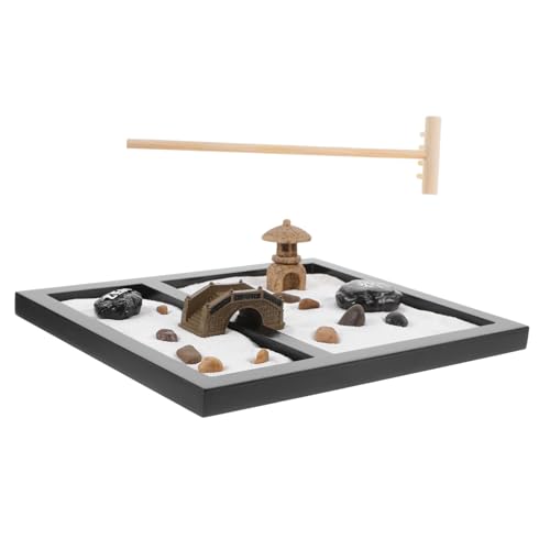 JUMPLAWN Zen Sand Tischdekoration mit Simulation Moos und Kreatives Meditationszubehör für Büro und Zuhause für Freunde und Familie von JUMPLAWN