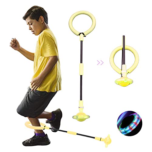 Kinder Blinkender Springring, Knöchel Skip Ball, Faltbare Knöchelsprungball, Springender Ball Blinkender, ​Outdoor-Hüpfspiel für Erwachsene, Kinder (gelb) von JUNBAOYYDS