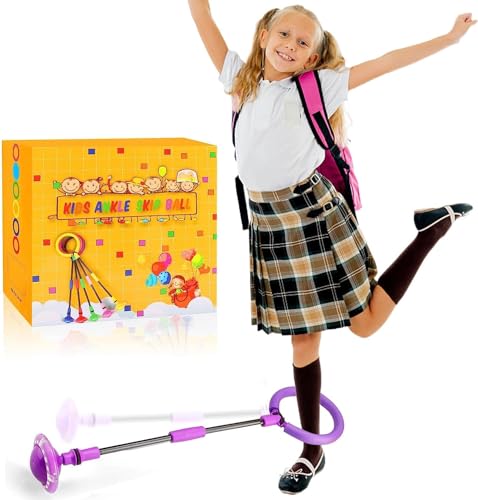 Kinder Blinkender Springring, Knöchel Skip Ball, Faltbare Knöchelsprungball, Springender Ball Blinkender, ​Outdoor-Hüpfspiel für Erwachsene, Kinder (lila) von JUNBAOYYDS