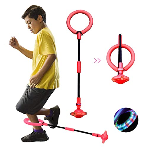 Kinder Blinkender Springring, Knöchel Skip Ball, Faltbare Knöchelsprungball, Springender Ball Blinkender, ​Outdoor-Hüpfspiel für Erwachsene, Kinder (rot) von JUNBAOYYDS