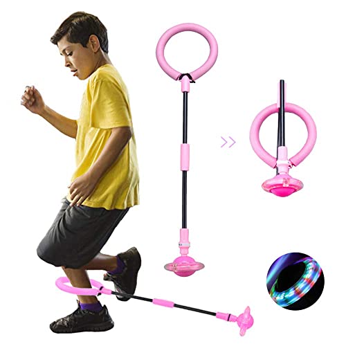 Kinder Blinkender Springring, Knöchel Skip Ball, Faltbare Knöchelsprungball, Springender Ball Blinkender, ​Outdoor-Hüpfspiel für Erwachsene, Kinder (Rosa) von JUNBAOYYDS