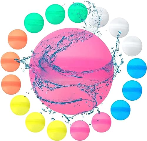 Wiederverwendbare Wasserbomben,18 PCS Silikon Wasserbomben Wiederverwendbar, Wiederverwendbare Silikon-Wasserballons Selbstdichtende, Wasserbomben Schnell Befüllbar Wasserballons Splash Bälle (18) von JUNBAOYYDS