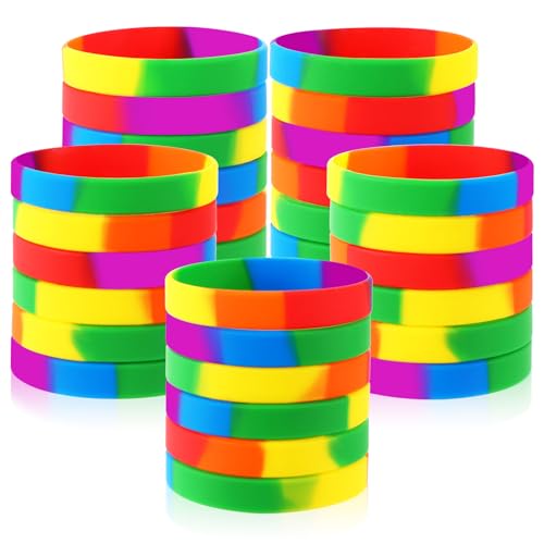 JUNEBRUSHS Regenbogen Silikonarmband, 30 Stück Regenbogen Armband Einschulung Armbänder Notfallarmband Pride Armband Regenbogen Deko Party Gastgeschenke Preise JUNEBRUSHS Regenbogen Silikonarmband, 30 Stück Regenbogen Armband Einschulung Armbänder Notfallarmband Pride Armband Regenbogen Deko Party Gastgeschenke Preise von JUNEBRUSHS