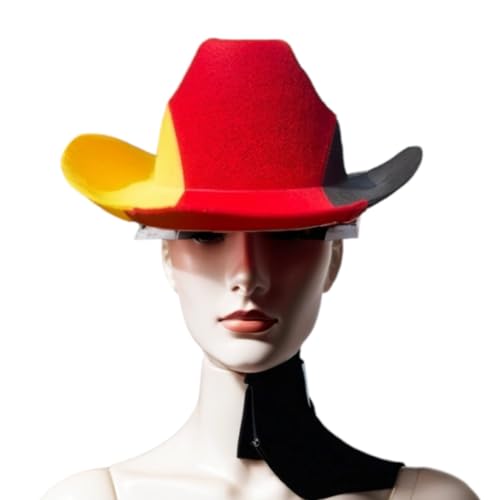 JUNG Filzhut im Cowboy Design Deutschland Fussball EM 2024 Fan, Europameisterschaft Fanartikel Frauen & Männer, Fanpaket, Schwarz Rot Gold Flagge, Damen und Herren JUNG Filzhut im Cowboy Design Deutschland Fussball EM 2024 Fan, Europameisterschaft Fanartikel Frauen & Männer, Fanpaket, Schwarz Rot Gold Flagge, Damen und Herren von JUNG