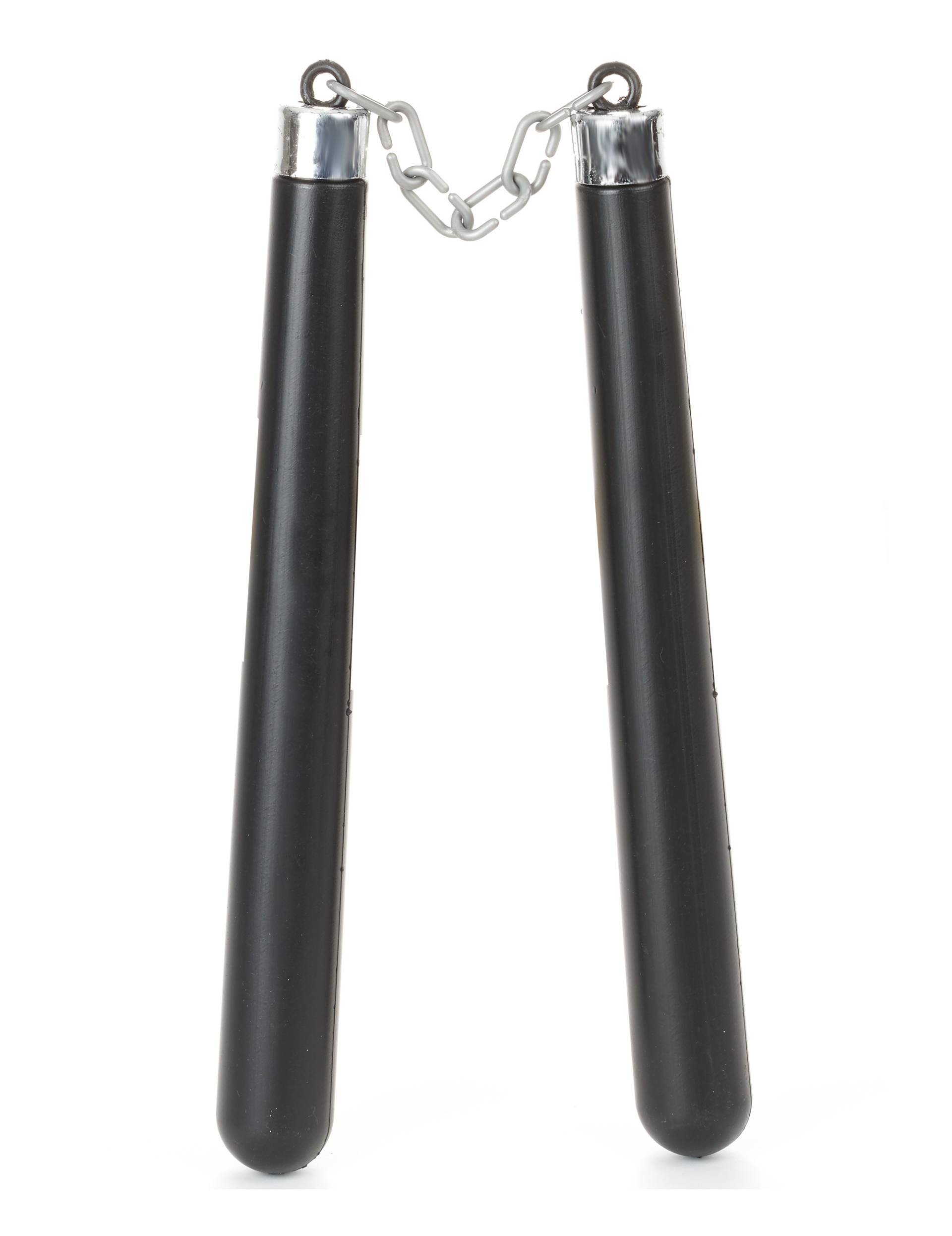 Legendäre Ninja-Waffenattrappe Kostüm-Zubehör schwarz-silber 62cm von KARNEVAL-MEGASTORE