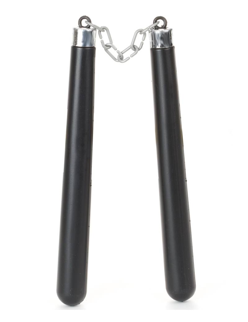Legendäre Ninja-Waffenattrappe Kostüm-Zubehör schwarz-silber 62cm von KARNEVAL-MEGASTORE