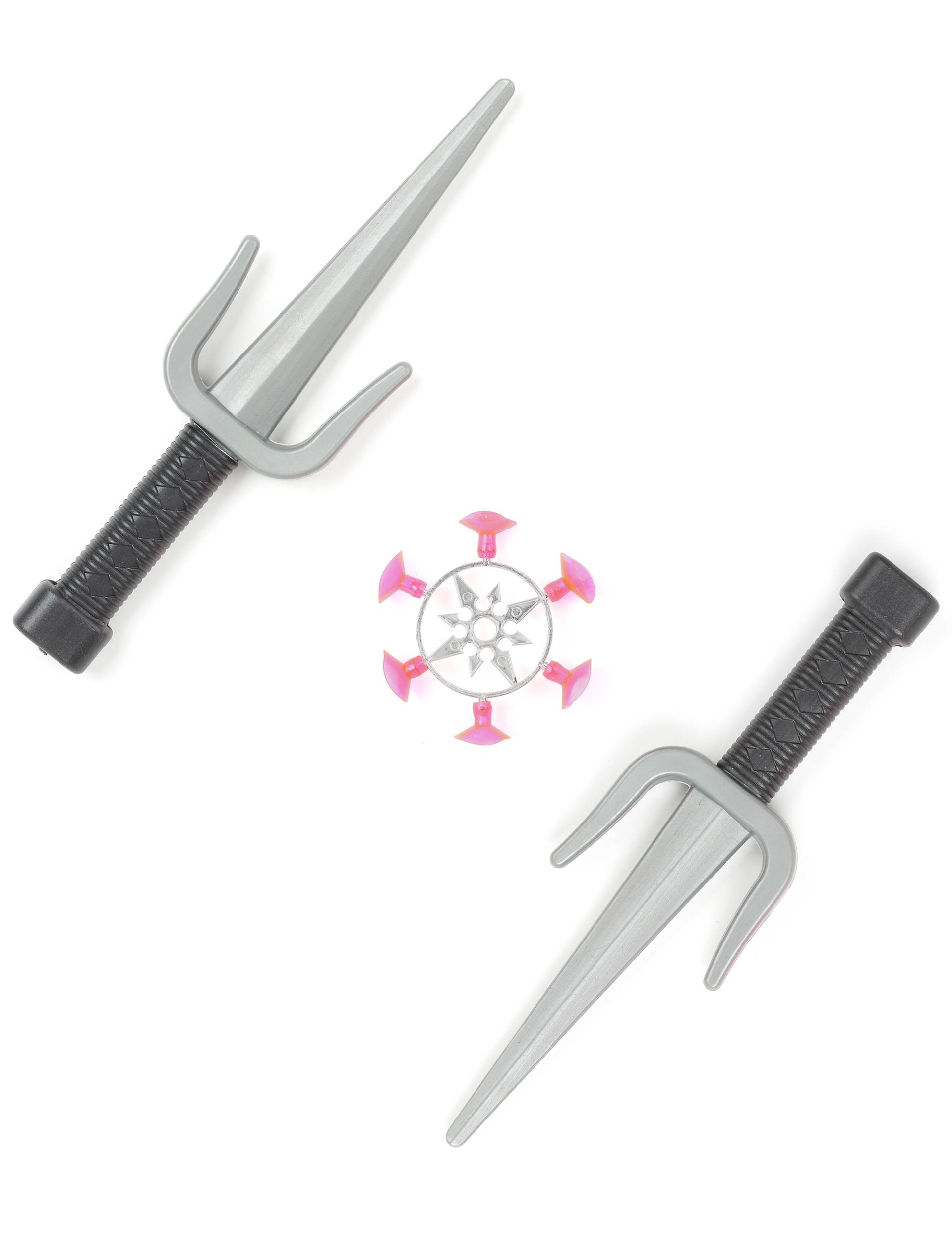 Ninja-Set für Kinder Sai-Set grau-schwarz von KARNEVAL-MEGASTORE