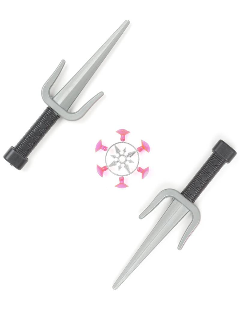 Ninja-Set für Kinder Sai-Set grau-schwarz von KARNEVAL-MEGASTORE