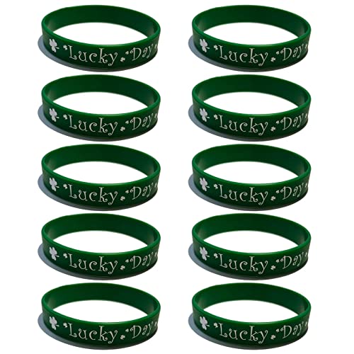 10pcs Patrick's Day Silicon Armband Armband Armband Armbänder Für Kinder Girl Boy Cosplay 10pcs Patrick's Day Silicon Armband Armband Armband Armbänder Für Kinder Girl Boy Cosplay von JUNNASALIKER
