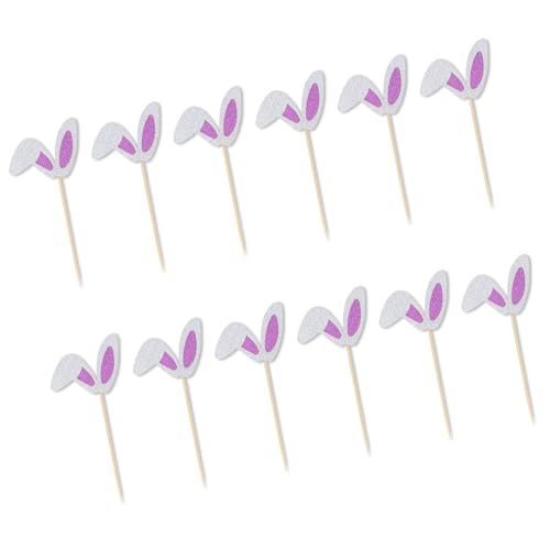12 Pack Kuchen Set Kaninchen Ohrdesign Feiertagskuchen Dekore Osters Partyzubehör Für Festivalkuchen von JUNNASALIKER