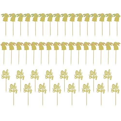 48pcs Kaninchenkuchen Card Cupcake Dekoration Kaninchenform Osterfeier Dekorationen Kindergeburtstagsfeier Vorräte von JUNNASALIKER