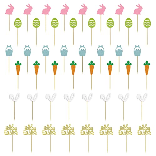 48pcs Osterkuchen Dekoration Für Kaninchen Thema Geburtstag Hochzeit Osterfeier Cupcake Supplies von JUNNASALIKER