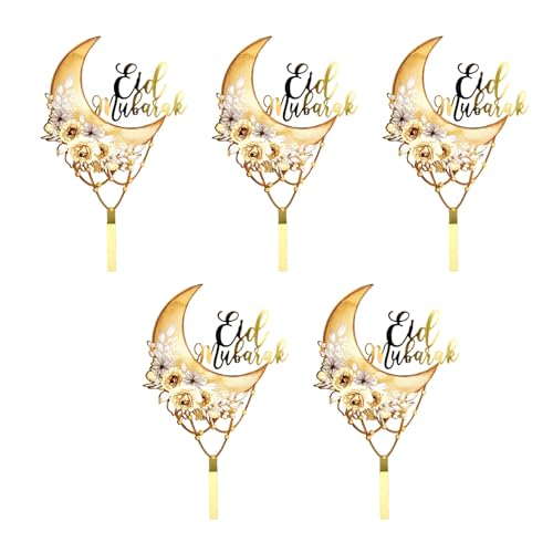 5pcs Eid Theme Cake Dekorationen Set Cupcake Toppers Cake Picks Kuchenzubehör Acryltextur Für Festival Geeignet 5pcs Eid Theme Cake Dekorationen Set Cupcake Toppers Cake Picks Kuchenzubehör Acryltextur Für Festival Geeignet von JUNNASALIKER