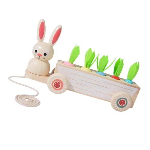 Hölzerne Kaninchenwagen Mit Karottenernte Spiel Ideal Für Kleinkind Von 3 Und Up Geschmeidig Und Vorstellbar von JUNNASALIKER
