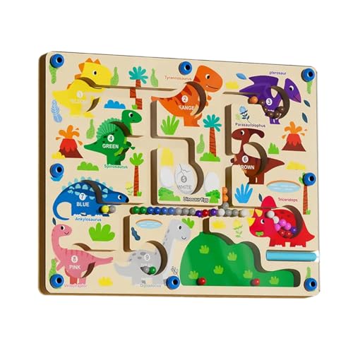 Hölzerne Magnetzähl Und Farb Matching Labyrinthspielzeug Für 2 5 Jährige Bildungsdinosaurier Puzzle Für Kinder von JUNNASALIKER