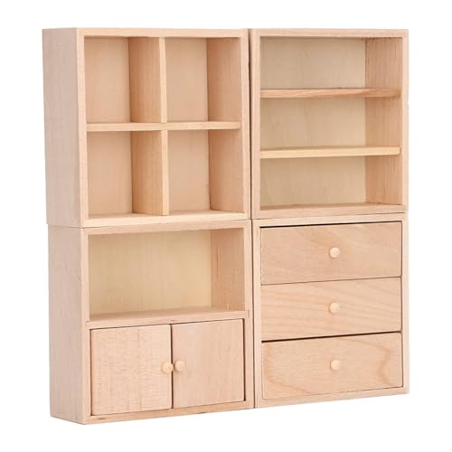 Holzkabinett Spielzeugfigur Display Modell Für Vintage Realistic Dolls House Trep Girls Geschenk Holzschrank von JUNNASALIKER
