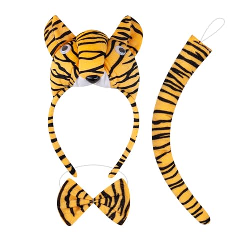 JUNNASALIKER 1/3/4/5 Tigre Ohren Stirnband Bowtie Tail Face Sticker Animal Tigre Kostümzubehör Set Halloween Cosplay Kostüm JUNNASALIKER 1/3/4/5 Tigre Ohren Stirnband Bowtie Tail Face Sticker Animal Tigre Kostümzubehör Set Halloween Cosplay Kostüm von JUNNASALIKER