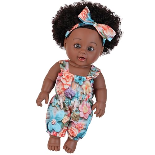JUNNASALIKER 12inch Realistische Schwarze Mädchenpuppe Mit Natürlichen Lockigen Afro Haare Safe Reborns Spielzeug Für Kinder Sammlerfeier JUNNASALIKER 12inch Realistische Schwarze Mädchenpuppe Mit Natürlichen Lockigen Afro Haare Safe Reborns Spielzeug Für Kinder Sammlerfeier von JUNNASALIKER