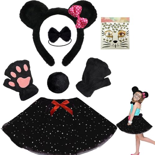 JUNNASALIKER 4/6 Tierpanda Kostüme Accessoires Panda Ohren Stirnband Schwanzbögen Gesicht Aufkleber Für Kinder Halloween Cosplay Party Requisiten JUNNASALIKER 4/6 Tierpanda Kostüme Accessoires Panda Ohren Stirnband Schwanzbögen Gesicht Aufkleber Für Kinder Halloween Cosplay Party Requisiten von JUNNASALIKER