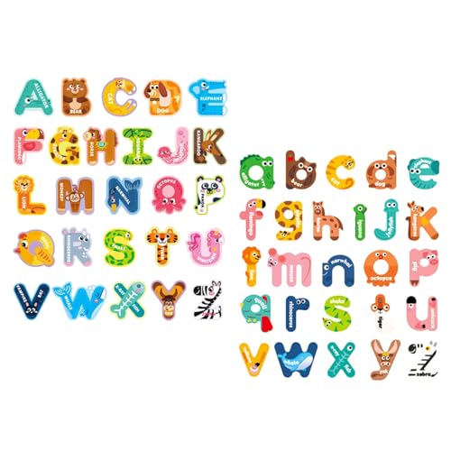 JUNNASALIKER 52pcs/festgelegtem Magnetbuchstaben Mit Schönem Animal Designs Lernspielzeug Für Kleinkind Und Vorschule JUNNASALIKER 52pcs/festgelegtem Magnetbuchstaben Mit Schönem Animal Designs Lernspielzeug Für Kleinkind Und Vorschule von JUNNASALIKER