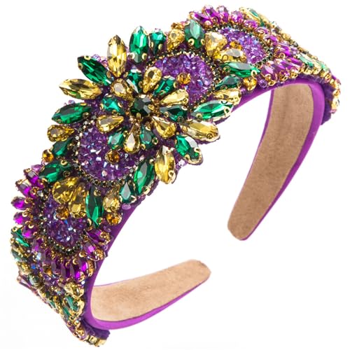 JUNNASALIKER Auffällige Mardi Gras Crystal Voll Für Verschiedene Looks Party Kopfstück Mit Mardi Gras Crystal Stirnbändern JUNNASALIKER Auffällige Mardi Gras Crystal Voll Für Verschiedene Looks Party Kopfstück Mit Mardi Gras Crystal Stirnbändern von JUNNASALIKER
